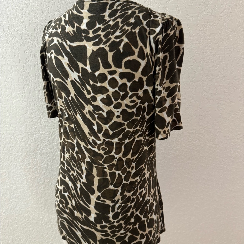 Laurel by Escada Vintage Animal Print Blouse Size 6 Designer Chic - Picture 10 of 13